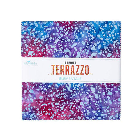 Riley Blake Designs, Berries Terrazzo Elementals Batiks, 10" Stacker