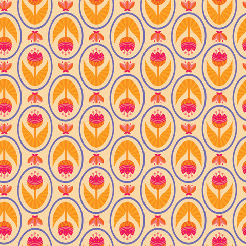 Cloud9 Fabrics, Blooming Garden, Tulip Love, Pale Orange