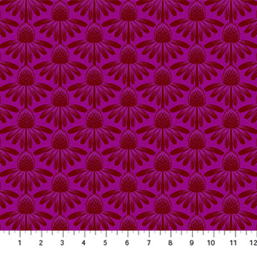 Anna Maria Textiles, Anna Maria Perry, Indelible, Coneflower, Magenta