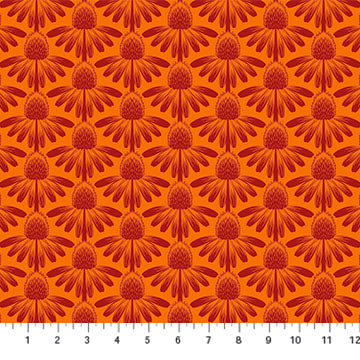 Anna Maria Textiles, Anna Maria Perry, Indelible, Coneflower, Tangerine
