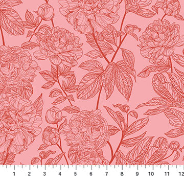 Anna Maria Textiles, Anna Maria Perry, Indelible, Peony, Rouge
