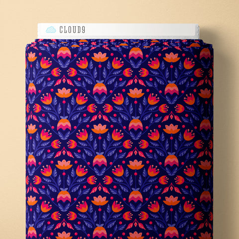 Cloud9 Fabrics, Blooming Garden, Full Bloom, Navy