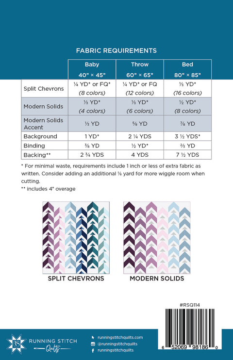Chevron Points Quilt Pattern - Running Stitch Quilts