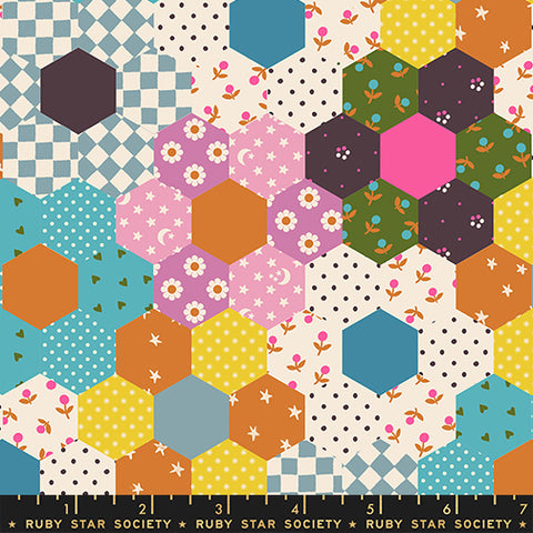 Ruby Star Society Catnap, Flower Garden, Turquoise