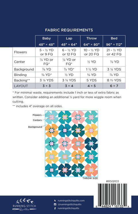 Summer Garden Quilt Pattern - Running Stitch Quilts